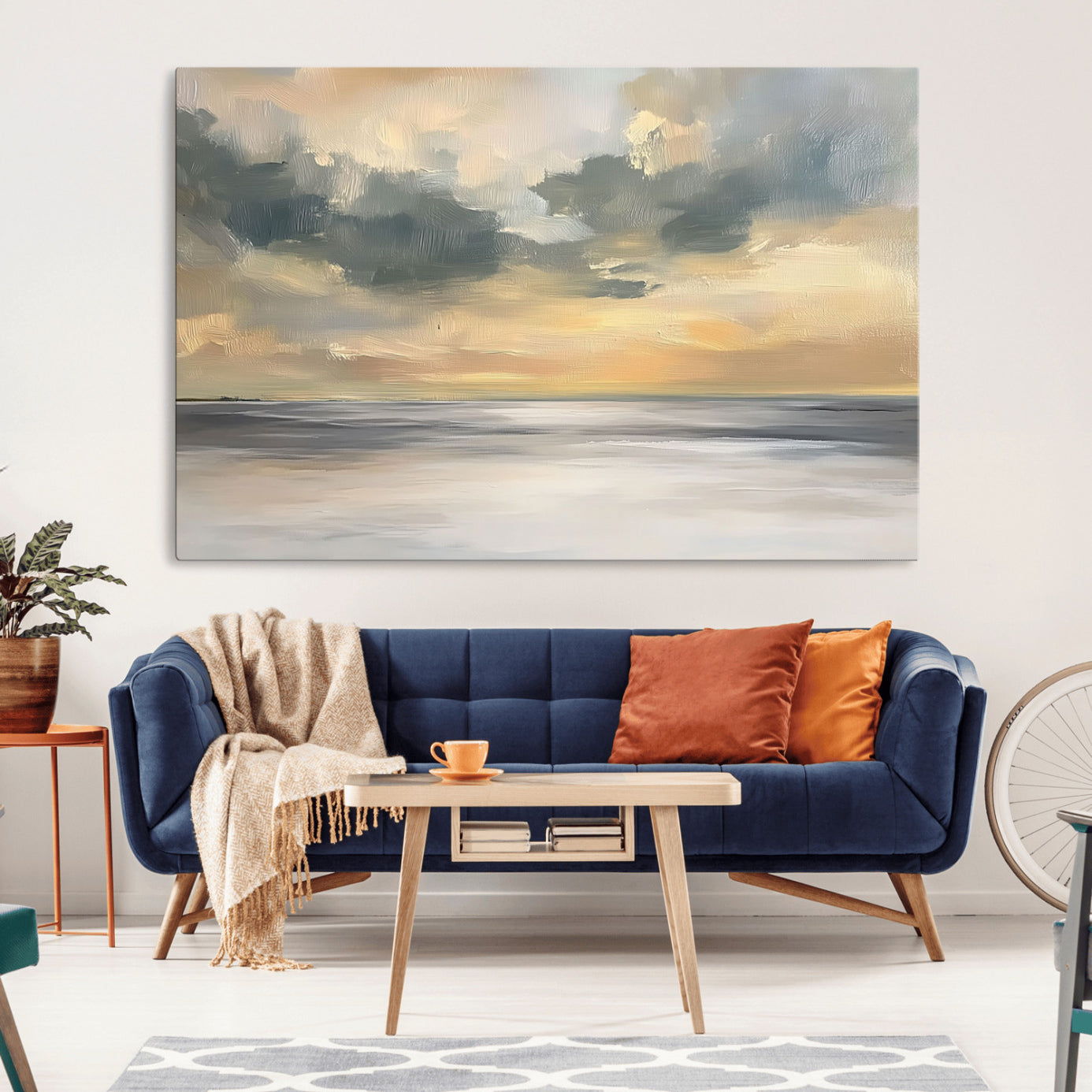 45544-MGV-CV-36X24-Modern Coastal Artwork with Vibrant Abstract Ocean Waves Wall Art Canvas Print for Contemporary