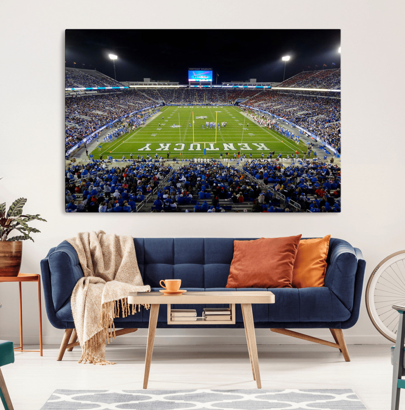 -Kroger Field Canvas Wall Art - Kentucky Stadium Wall Art Print - Sunset Football Stadium Wall Decor