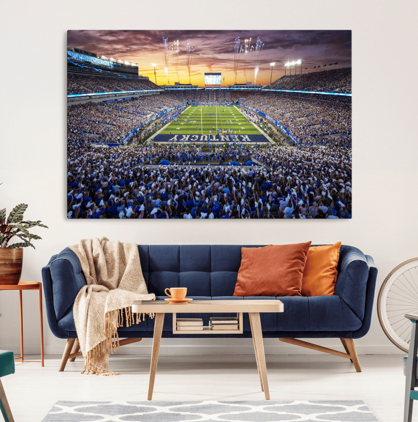 78524-MGV-CV-36X24-Kroger Field Wall Art Print - Kentucky Stadium Wall Art Print - Sunset Football Stadium Wall Decor -