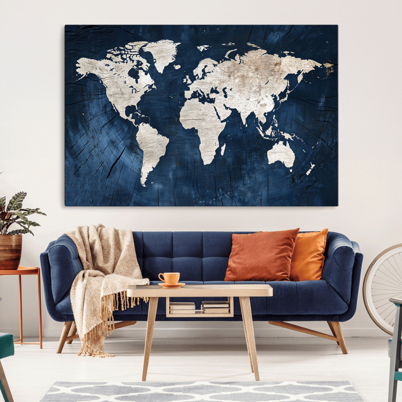 -Push Pin World Map Canvas Print – Travel Tracker Wall Art for Couples, Perfect Anniversary Gift for Home or Office Decor