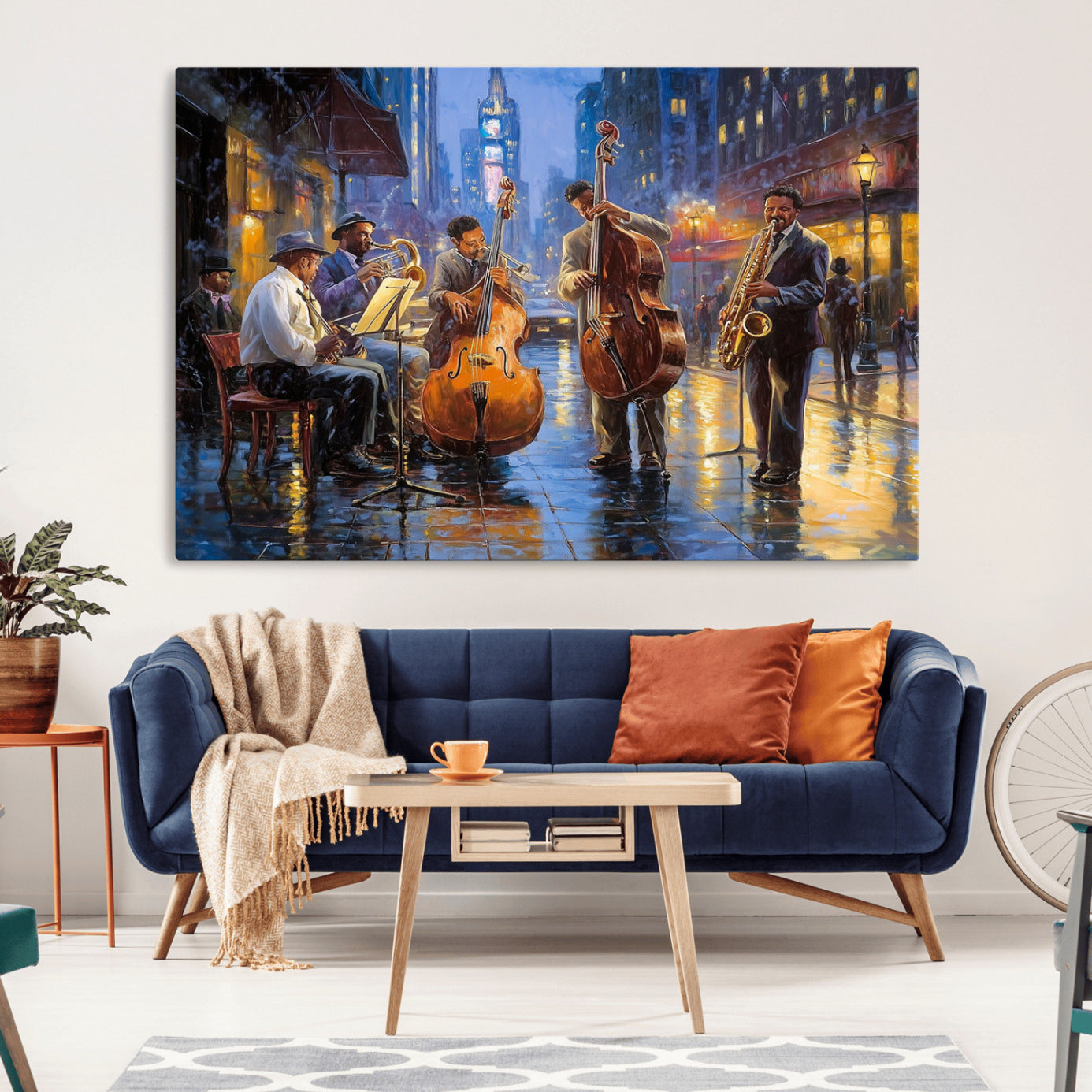 -Colorful Jazz Wall Art - African American Music Canvas Print - Framed Abstract Music Poster for Home