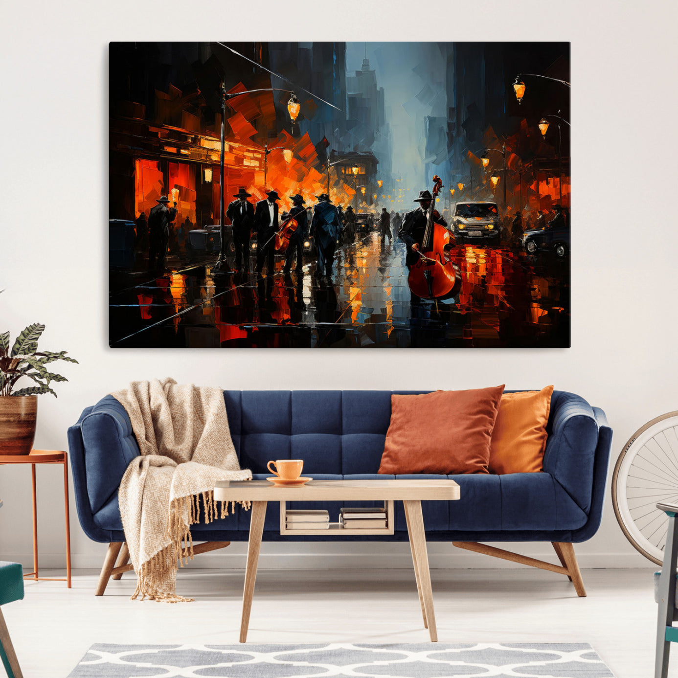 -Winston Porter Jazz Wall Art - African American Music Canvas - Abstract Colorful Music Art - Framed
