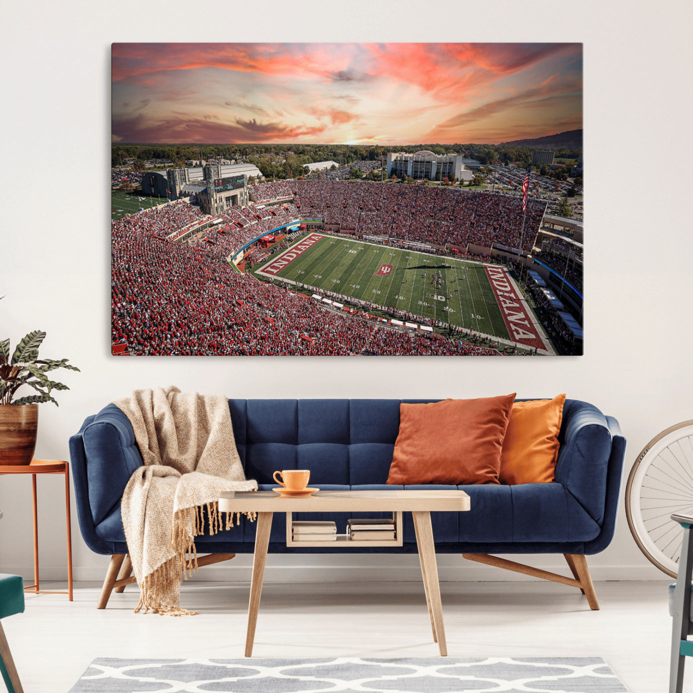51135-MGV-CV-36X24-Indiana Memorial Stadium Wall Art Canvas Print, Framed Studium Canvas Art, Indiana Memorial Stadium