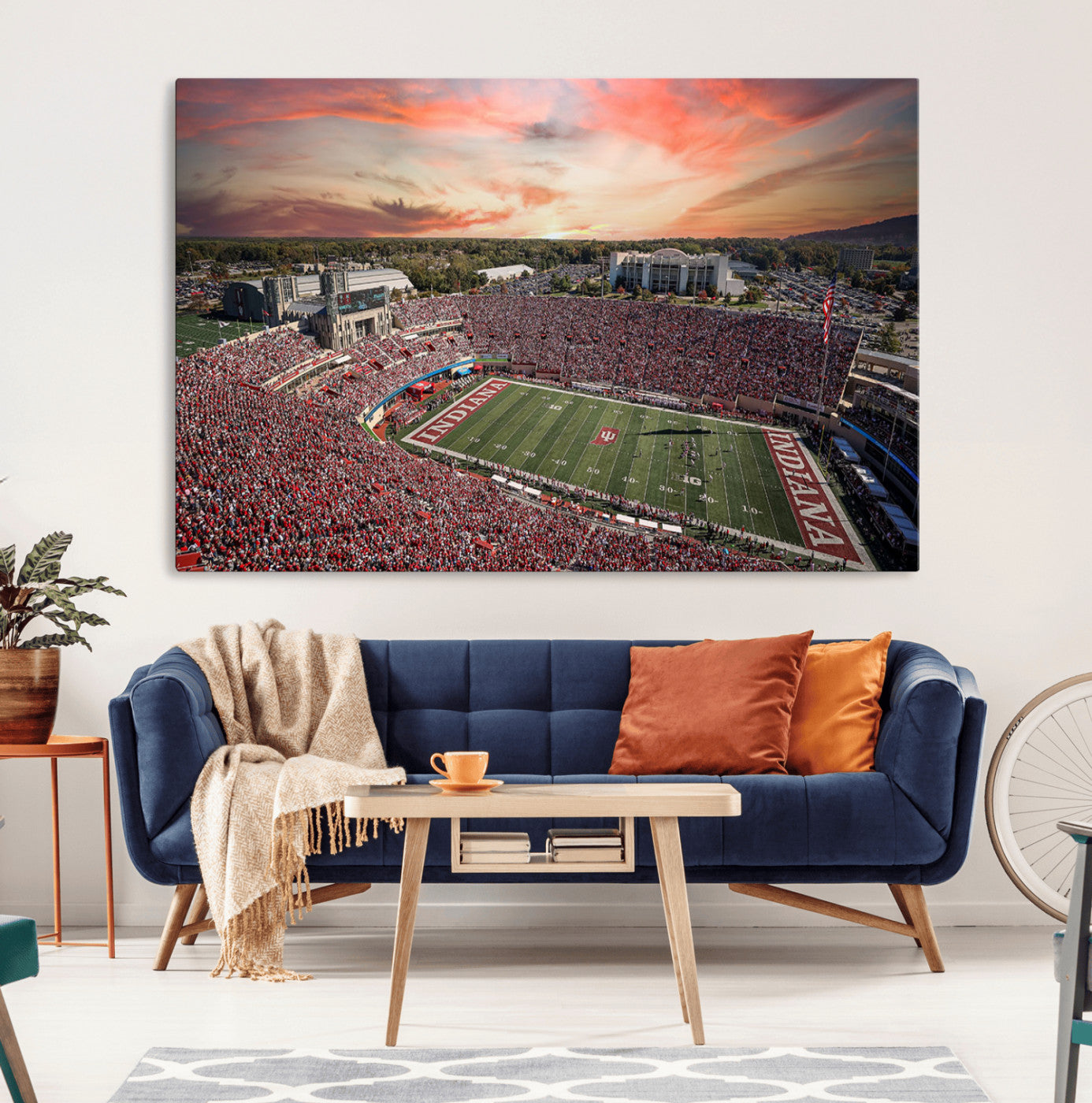 51135-MGV-CV-36X24-Indiana Memorial Stadium Wall Art Canvas Print, Framed Studium Canvas Art, Indiana Memorial Stadium