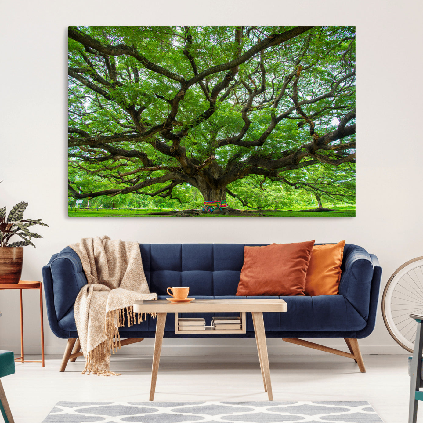16118389-MGV-CV-36X24-Oak Tree Wall Art Print, Forest Canvas Wall Art for Home and Office, Framed Angel Oak Tree Canvas