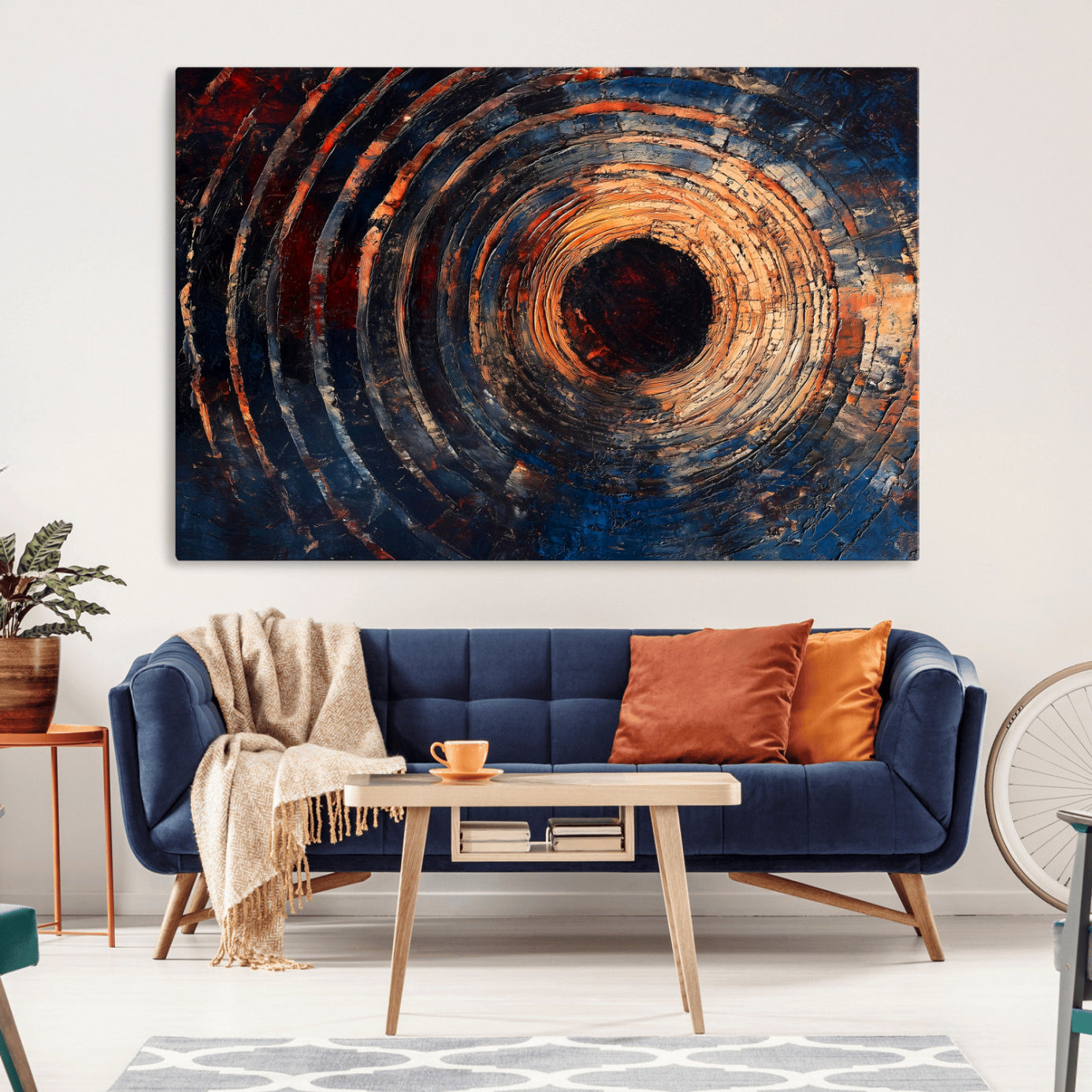 10017879-MGV-CV-36X24-Wood Tree Ring Wall Art Canvas Print – Framed Natural Wood Artwork, Rustic Tree Slice Perfect Decor for Home, Office