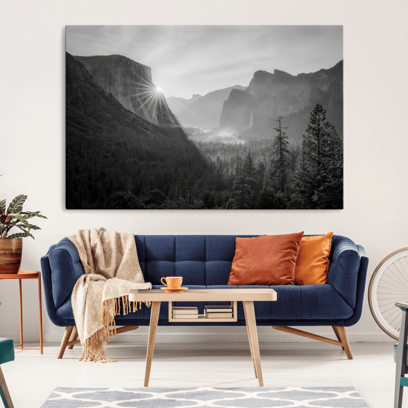 39278955-MGV-CV-36X24-Yosemite Valley Wall Art Canvas Print – Framed El Capitan Sunrise Misty Mountain Modern Rustic Artwork for Home Office