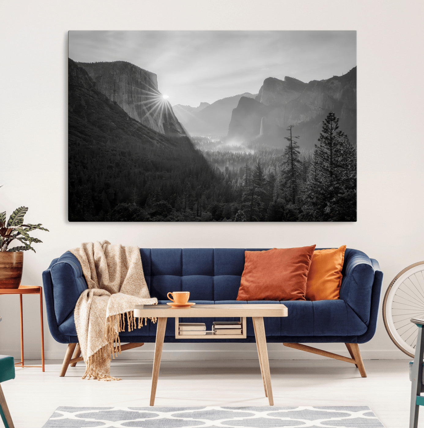 39278955-MGV-CV-36X24-Yosemite Valley Wall Art Canvas Print – Framed El Capitan Sunrise Misty Mountain Modern Rustic Artwork for Home Office