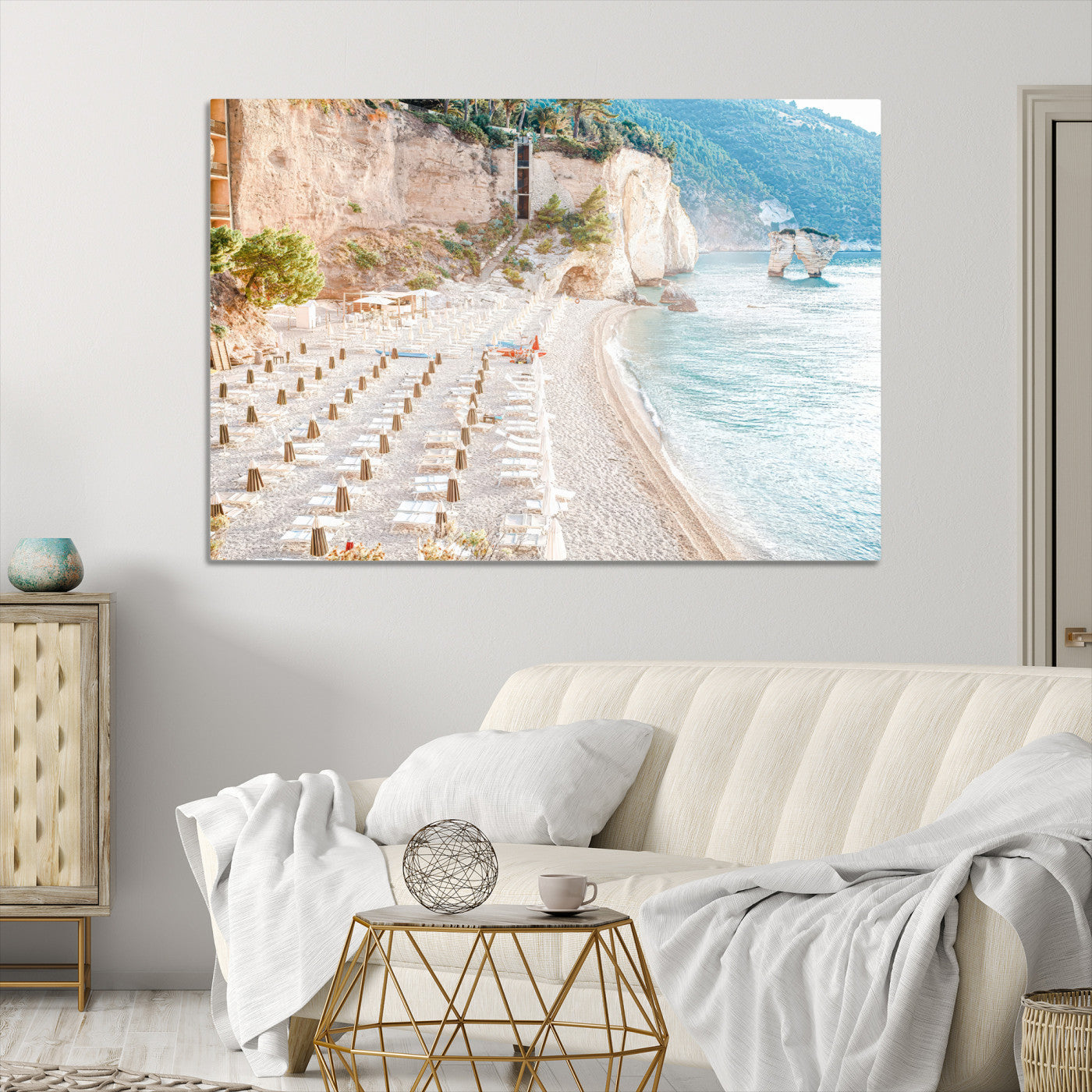 84816639-MGV-CV-36X24-Beach Wall Art Canvas Print, Framed Coastal Art Picture Print, Summer Shore Perfect Coastal Decor