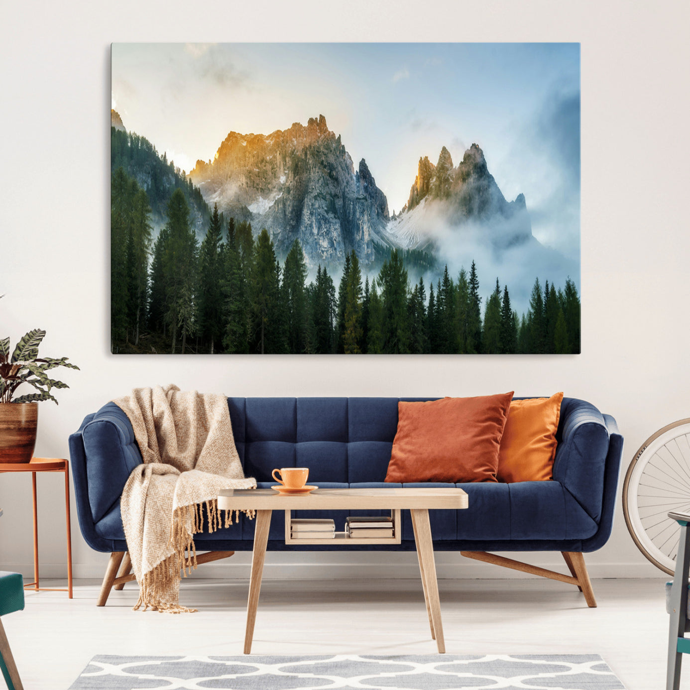 21145440-MGV-CV-36X24-Wilderness Wall Art Canvas Print – Misty Forest Nature Landscape Photography Rustic Scenic Artwork for Home, Office