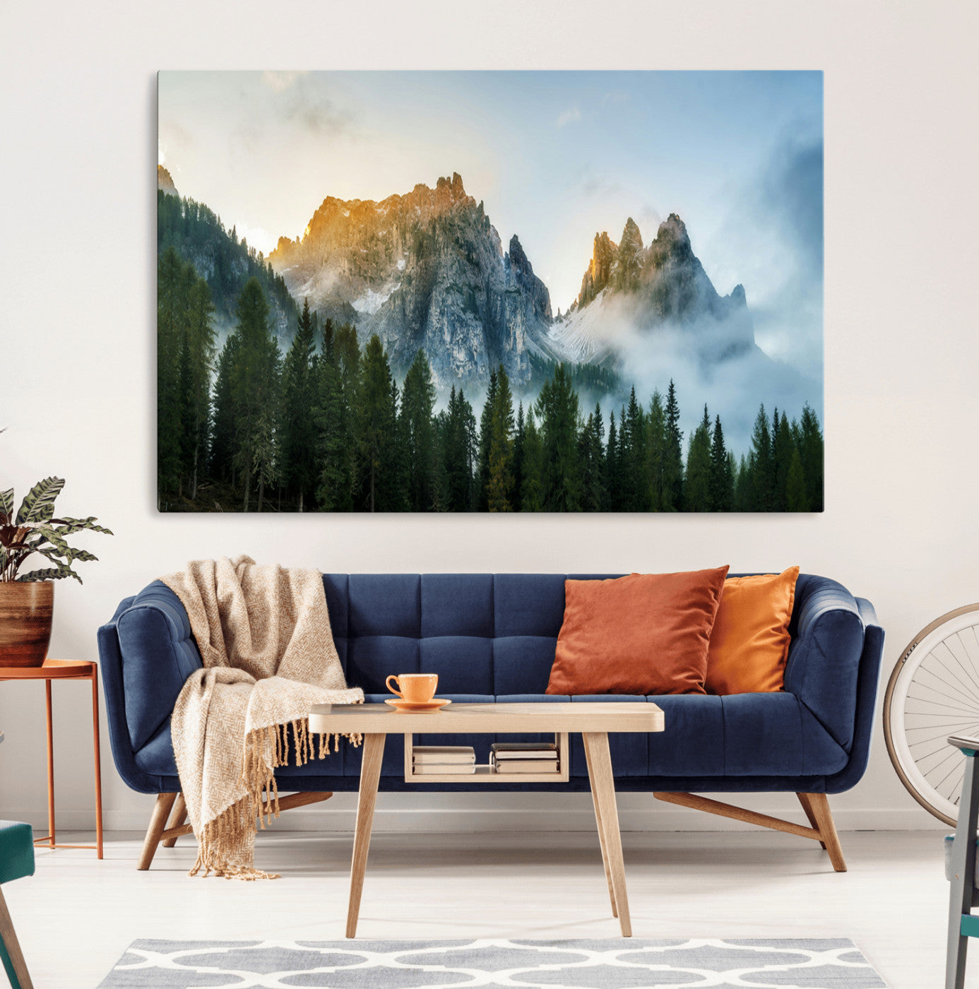 21145440-MGV-CV-36X24-Wilderness Wall Art Canvas Print – Misty Forest Nature Landscape Photography Rustic Scenic Artwork for Home, Office