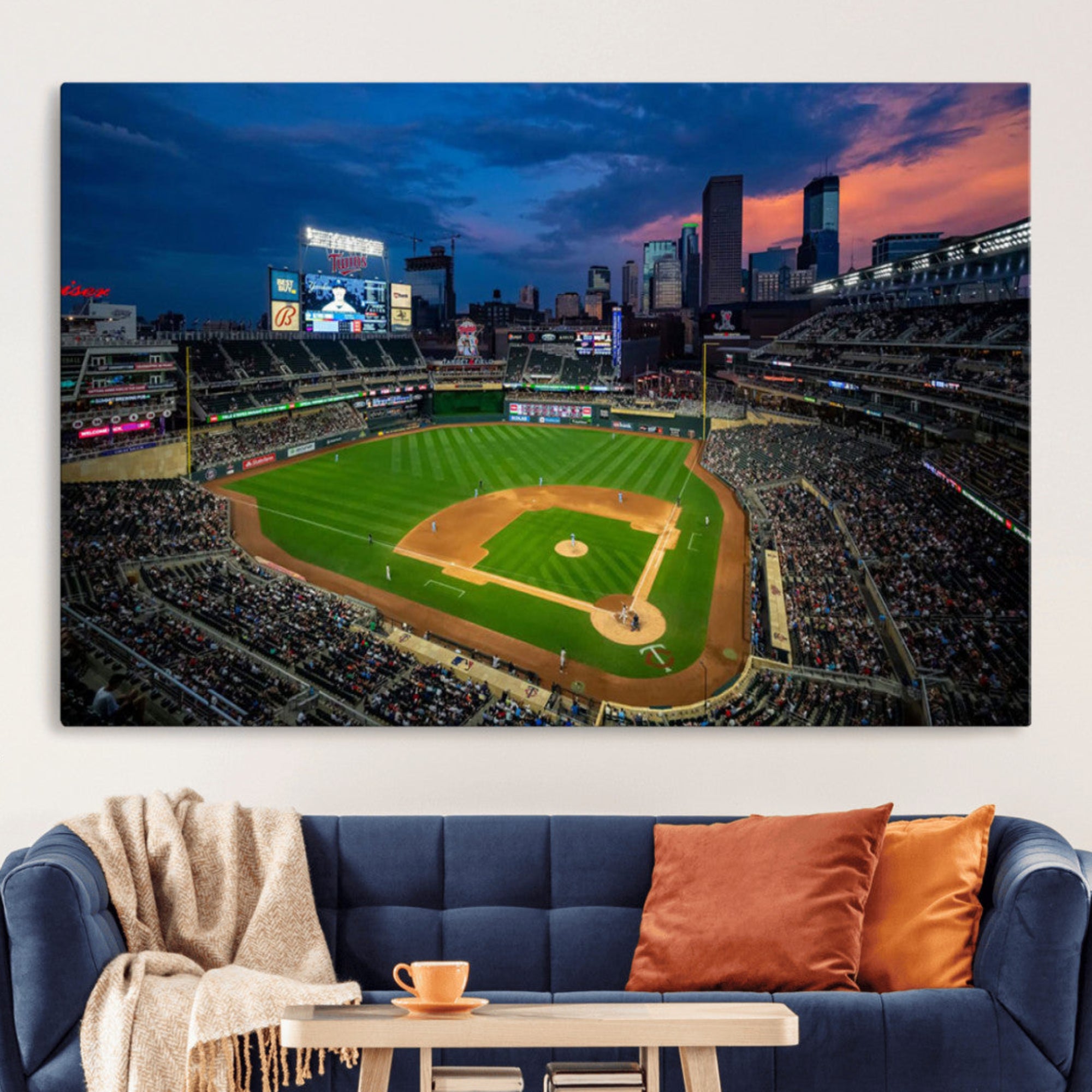 68222753-MGV-CV-36X24-Target Field Wall Art Canvas Print – Baseball Stadium Minneapolis Major League Baseball Iconic Artwork for home, office