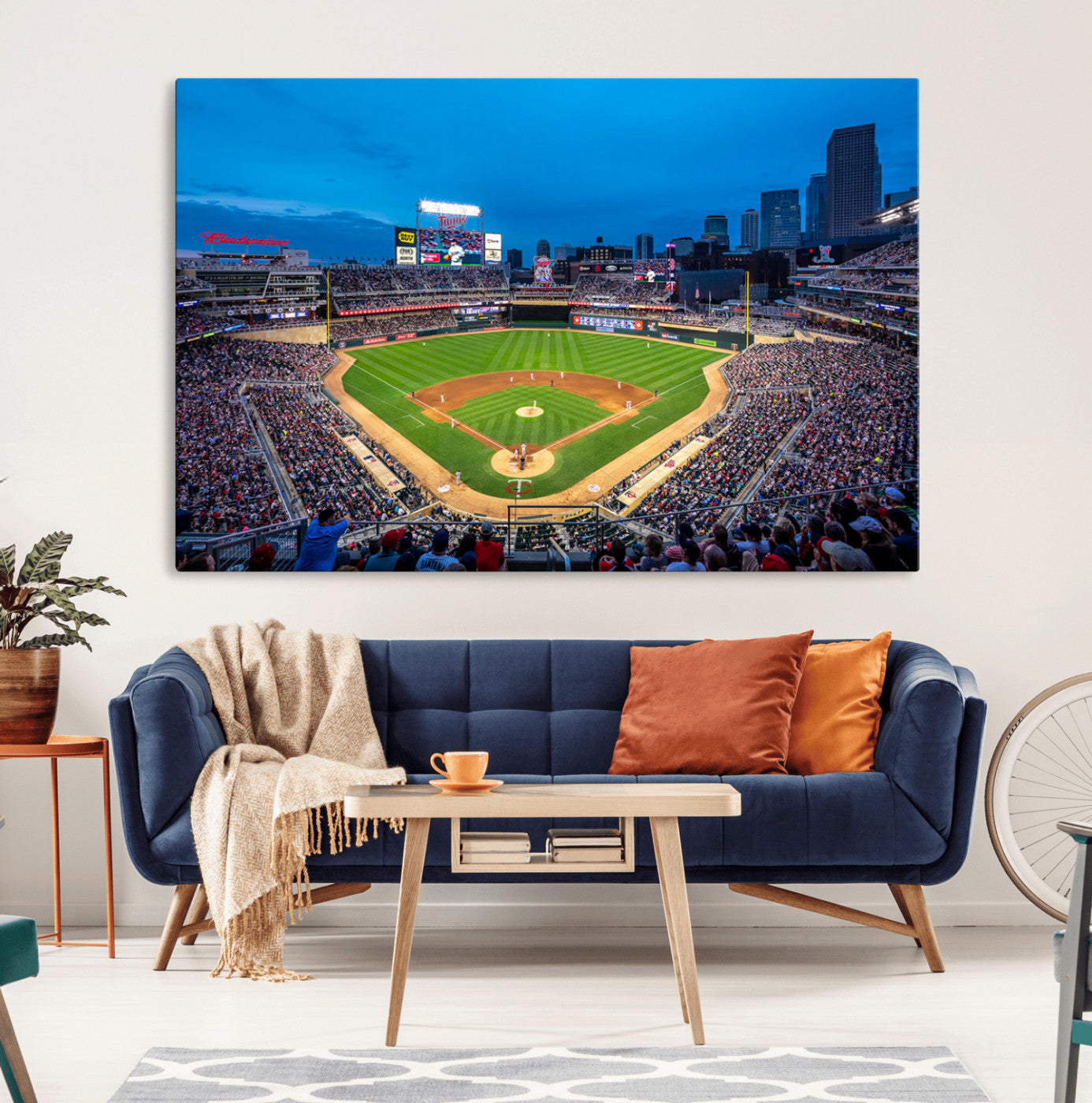 77273035-MGV-CV-36X24-Target Field Stadium Wall Art Canvas Print – Minnesota Twins Baseball Team Iconic Ballpark Scene for home, office
