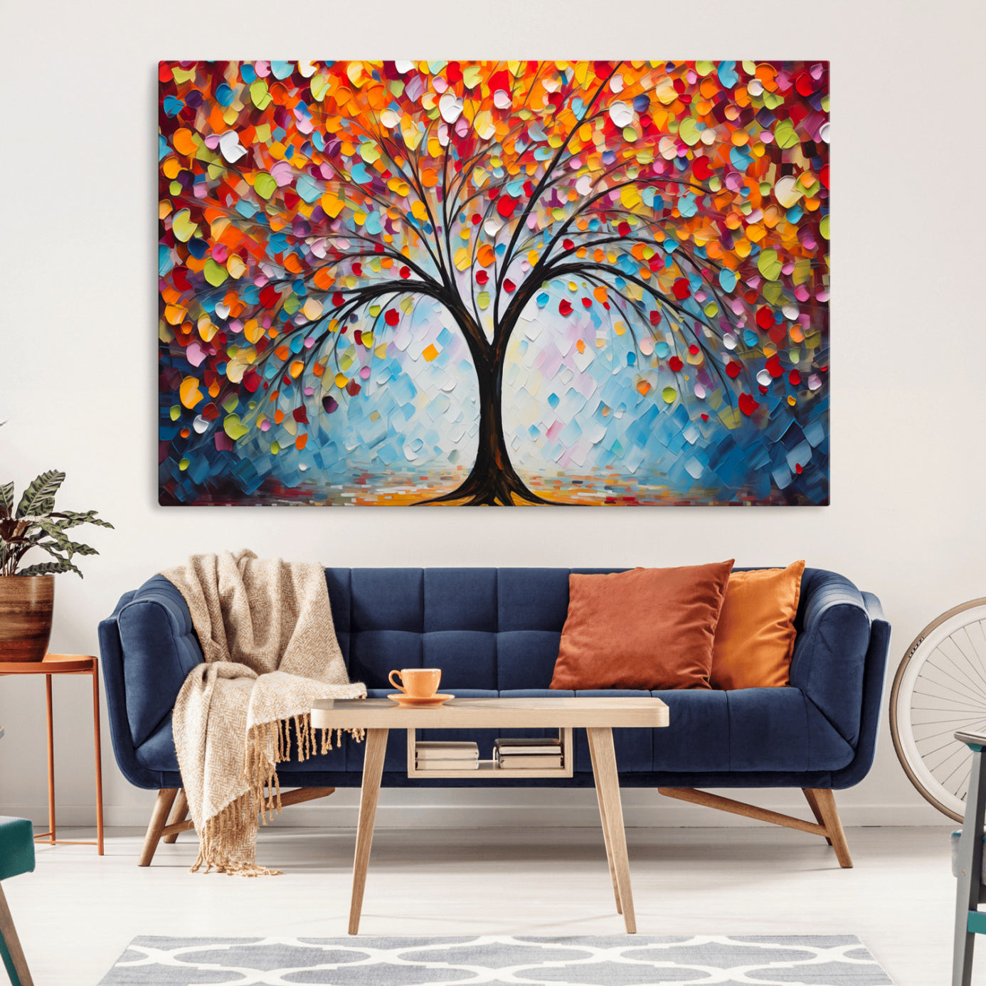 HS2447-MGV-CV-36X24-Vibrant Tree of Life Canvas Wall Art – Colorful Abstract Nature in Modern Decor - Ready to Hang