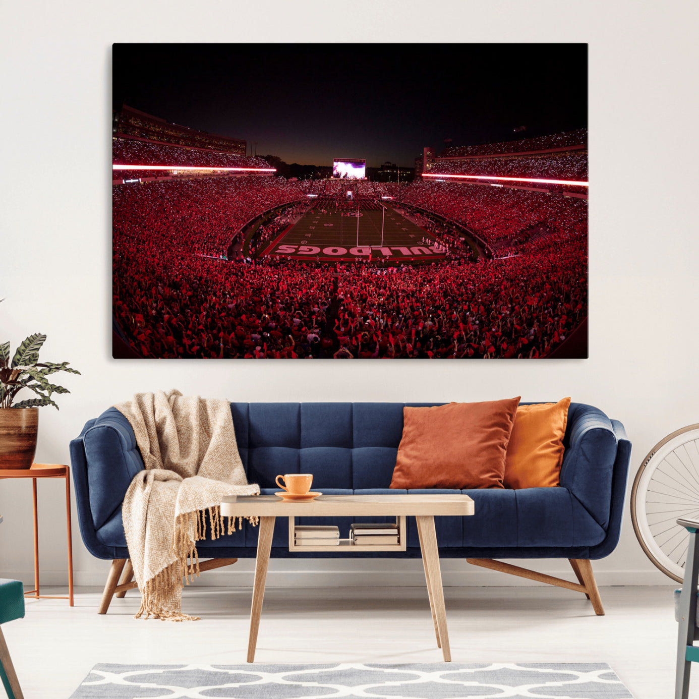 Dooley Stadium Wall Art Print, Sports Arena Canvas Wall Art, Dooley Field at Sanford Stadium Canvas Print, Modern Athletic Field Art Printing