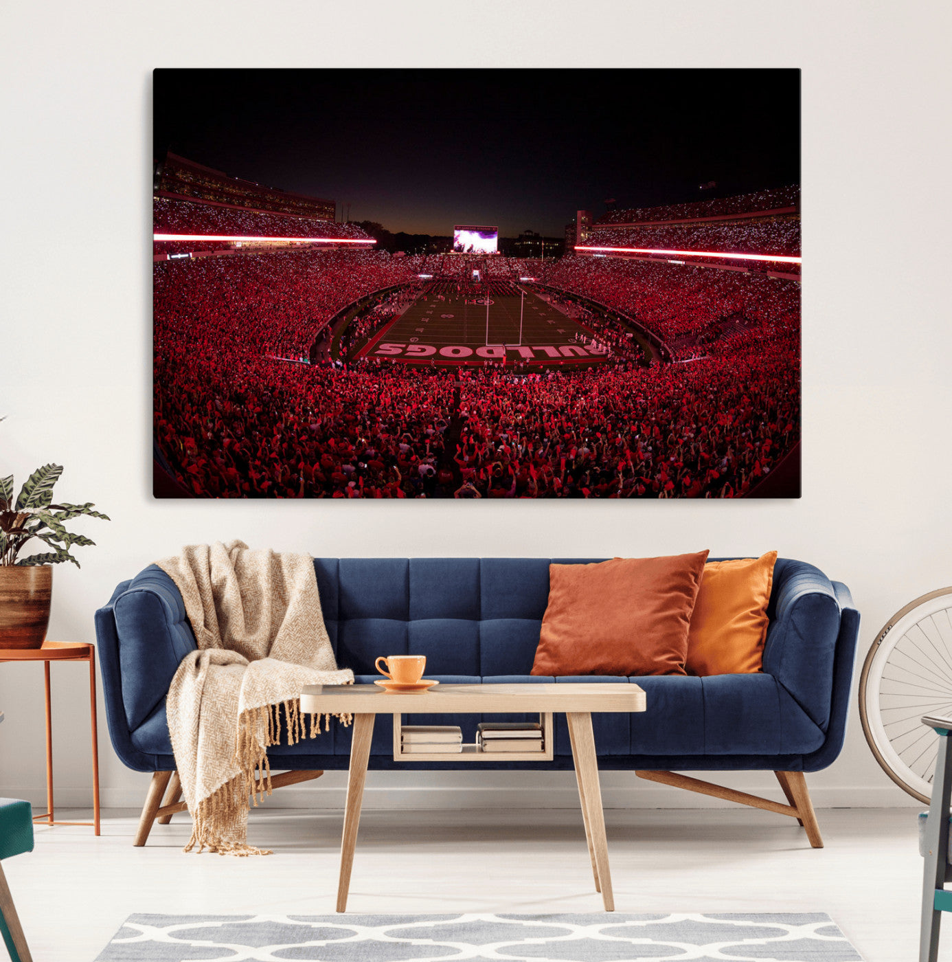 Dooley Stadium Wall Art Print, Sports Arena Canvas Wall Art, Dooley Field at Sanford Stadium Canvas Print, Modern Athletic Field Art Printing