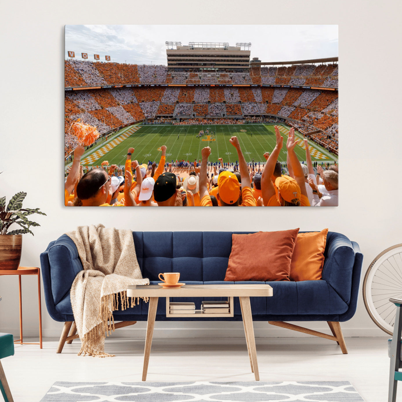 76011417-MGV-CV-36X24-Tennessee Neyland Stadium Wall Art Print, Sports Arena Canvas Wall Art, Panoramic Stadium Canvas Print, Modern Athletic Field Art Printing