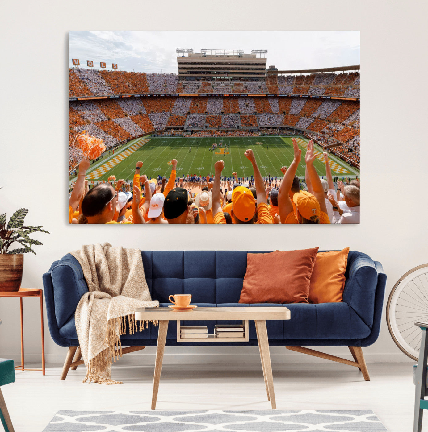 76011417-MGV-CV-36X24-Tennessee Neyland Stadium Wall Art Print, Sports Arena Canvas Wall Art, Panoramic Stadium Canvas Print, Modern Athletic Field Art Printing