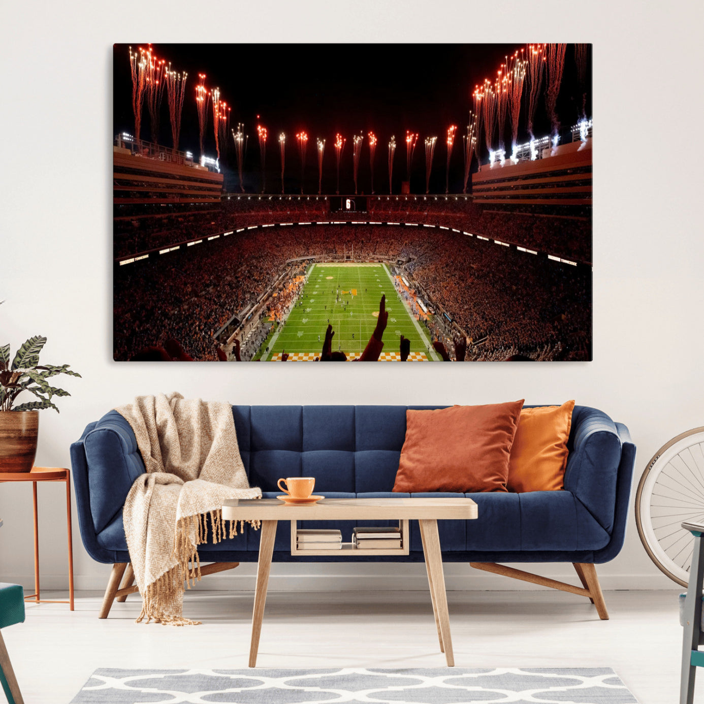 73358115-MGV-CV-36X24-Tennessee Neyland Stadium Wall Art, Sports Arena Canvas Print, Panoramic Stadium Canvas Artwork for Home, Office
