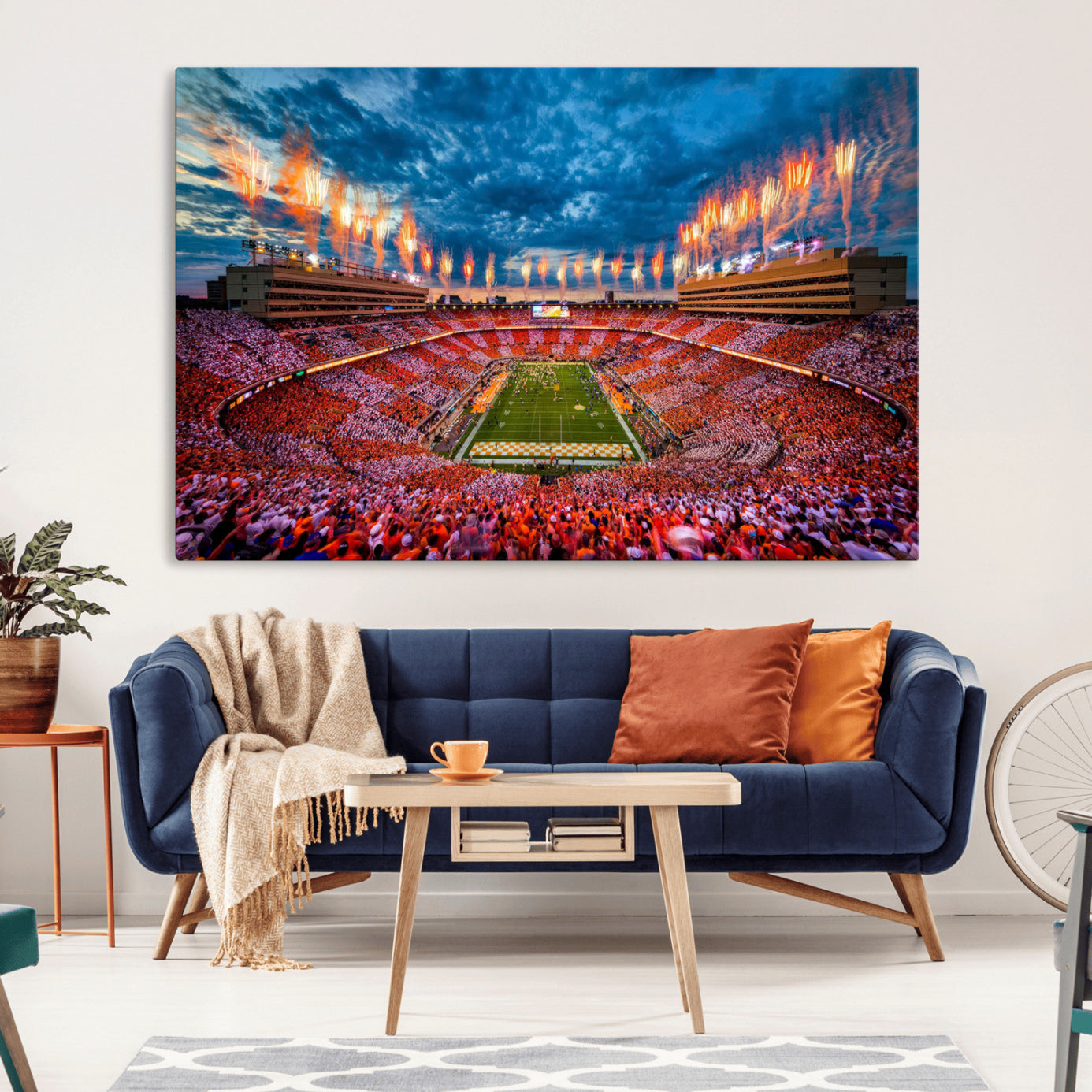 94266219-MGV-CV-36X24-Tennessee Neyland Stadium Wall Art, Sports Arena Canvas Print, Panoramic Stadium Artwork for Home, Office