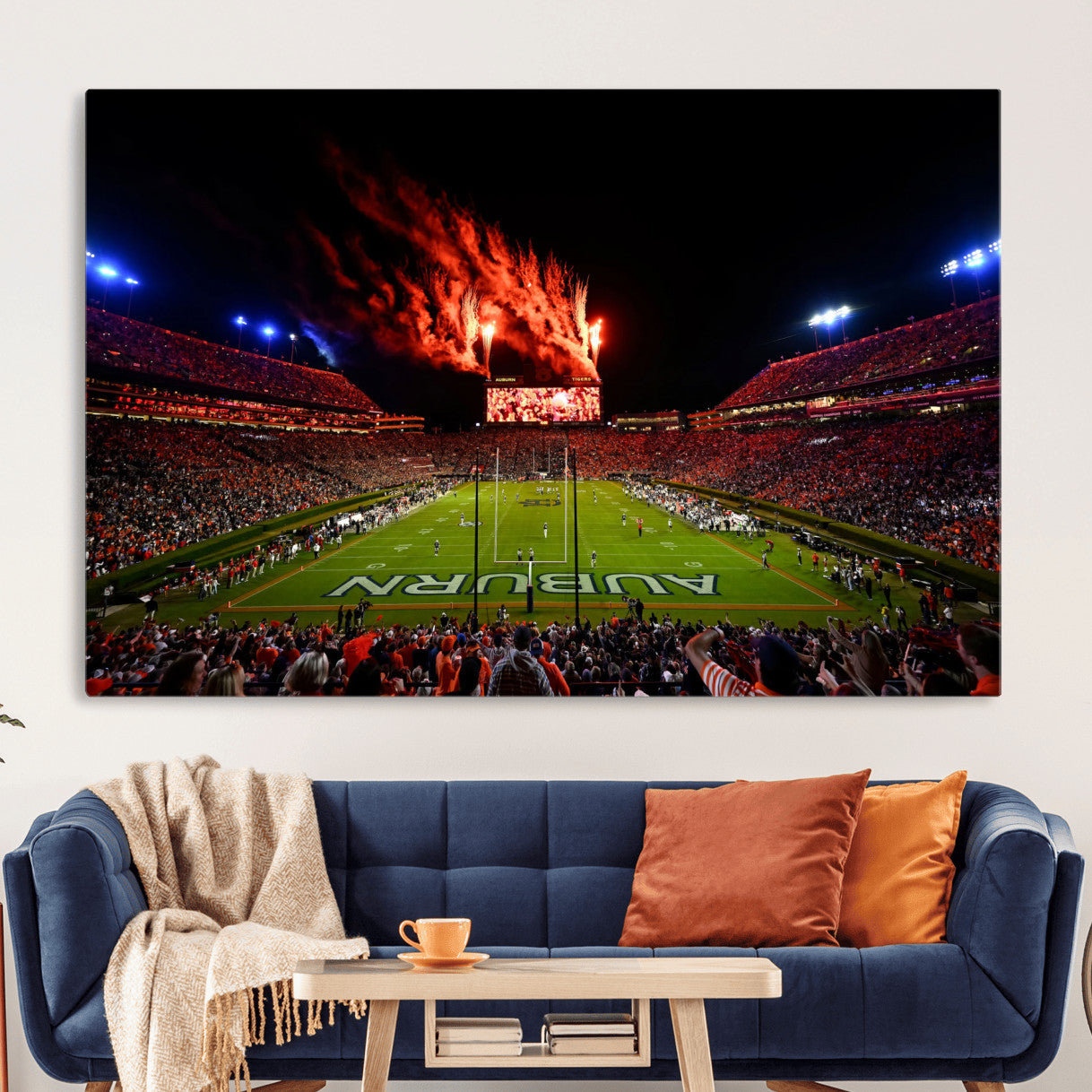 59046876-MGV-CV-36X24-Jordan-Hare Stadium Wall Art Canvas Print, Football Stadium Aerial View, College Sports Art for Man Cave or Game Room (Copy)