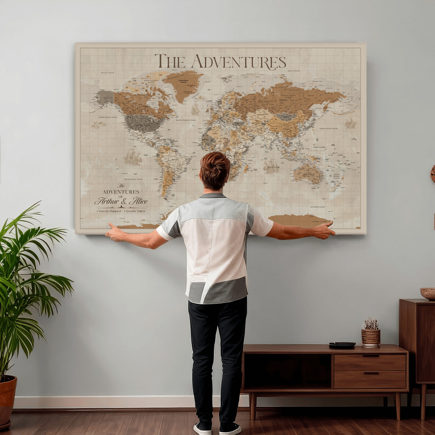 57738274-MGV-CV-36X24 - Custom Push Pin World Map Wall Art Canvas Print – Personalized Travel Tracker - NEWMAP-10