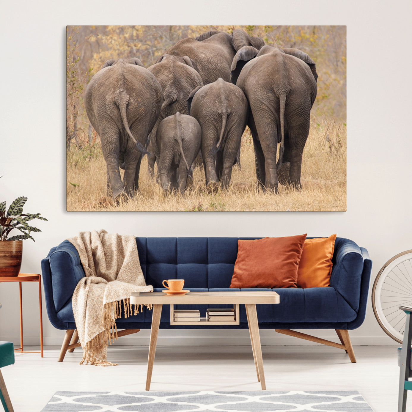 -Wild Elephant Wall Art Canvas Print