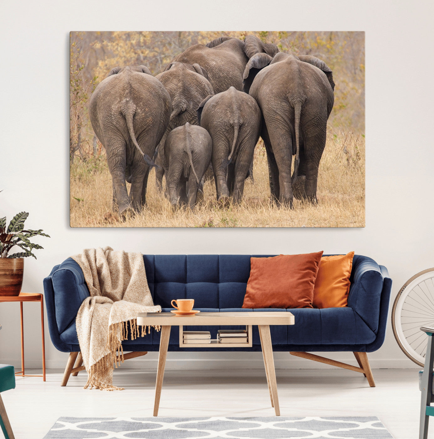 49700-MGV-CV-36X24-Wild Elephant Wall Art Canvas Print