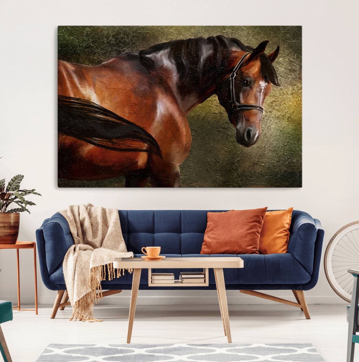 -Majestic Brown Horse Wall Art Canvas Print – Framed Equestrian Artwork with Elegant Stallion Artwork for Home or Office Decor