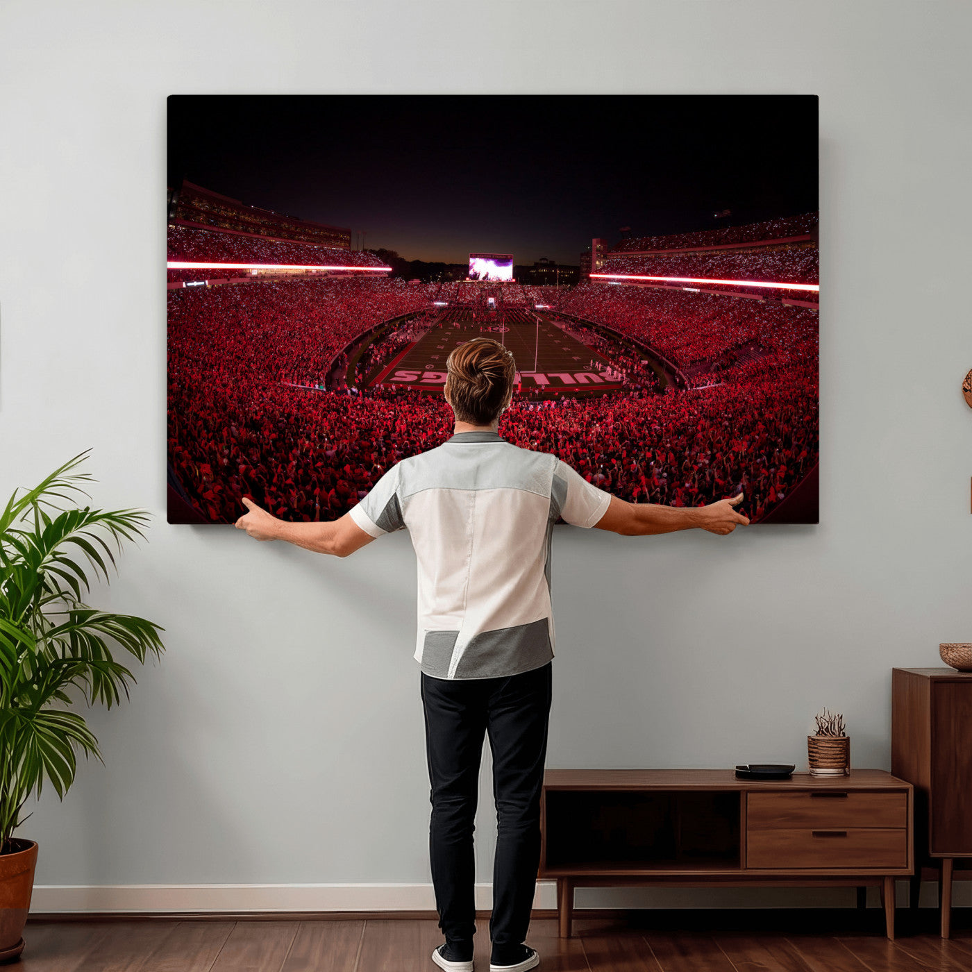 76277124-MGV-CV-36X24 - Sanford Stadium Wall Art Canvas Print – Georgia Bulldogs Football Artwork Print for Home, Office, and Sports Room Decor