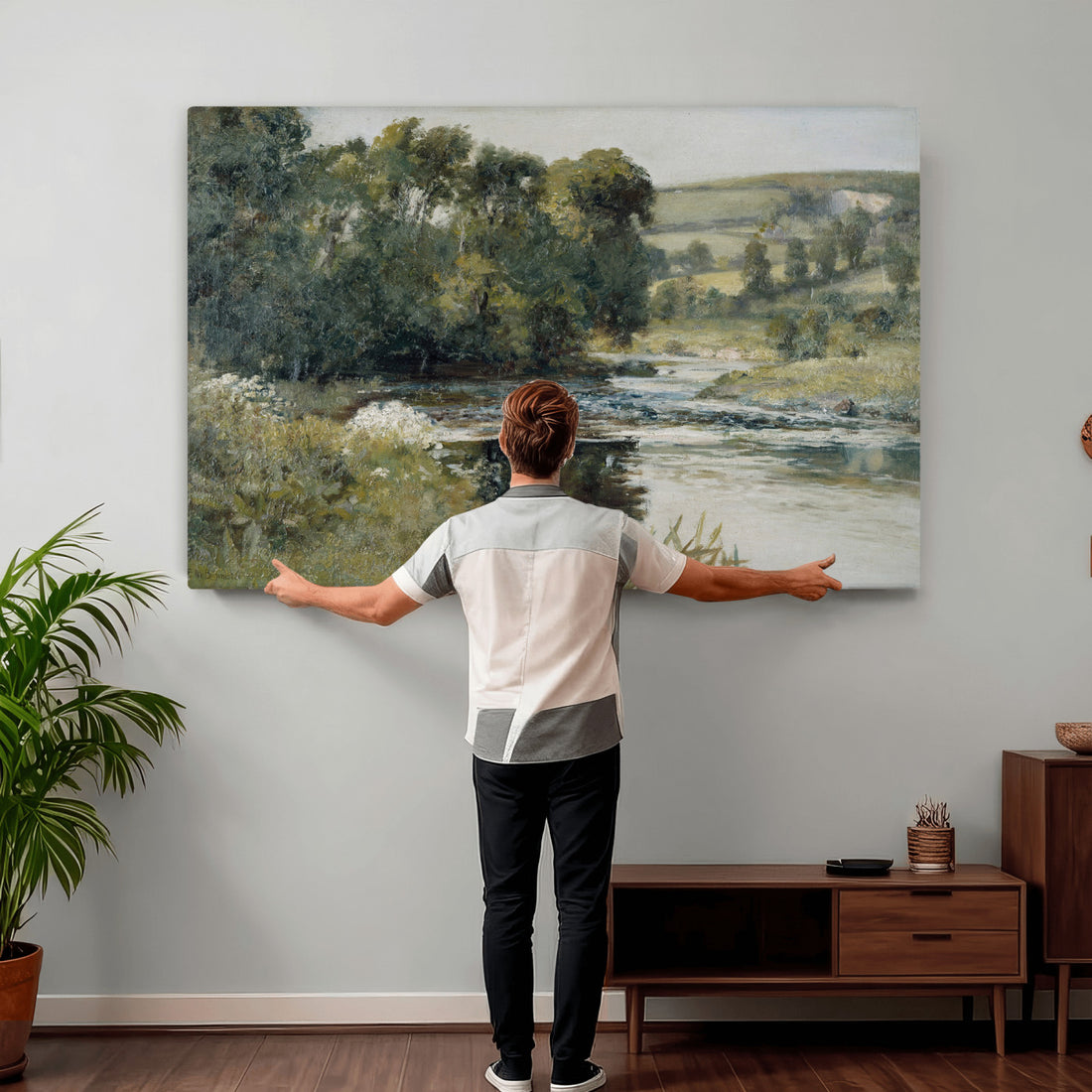 Streamside by Edward Mitchell Bannister Wall Art Canvas Print