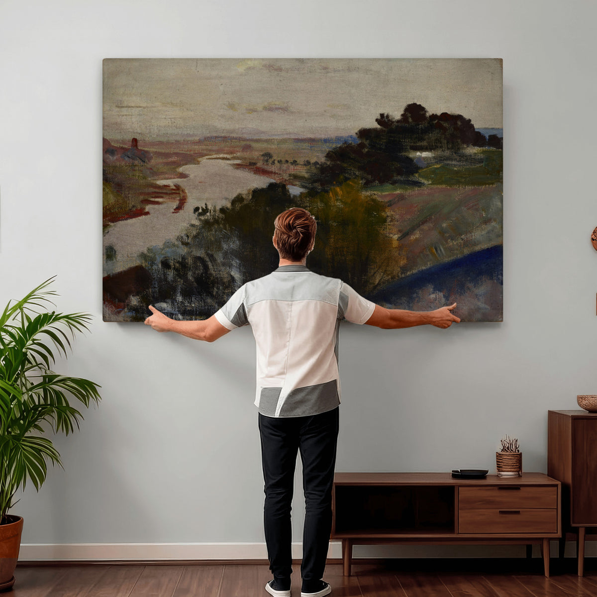 55507874-_Poster-30x20 - Jacek Malczewski Landscape at the Vistula Wall Art Canvas Print