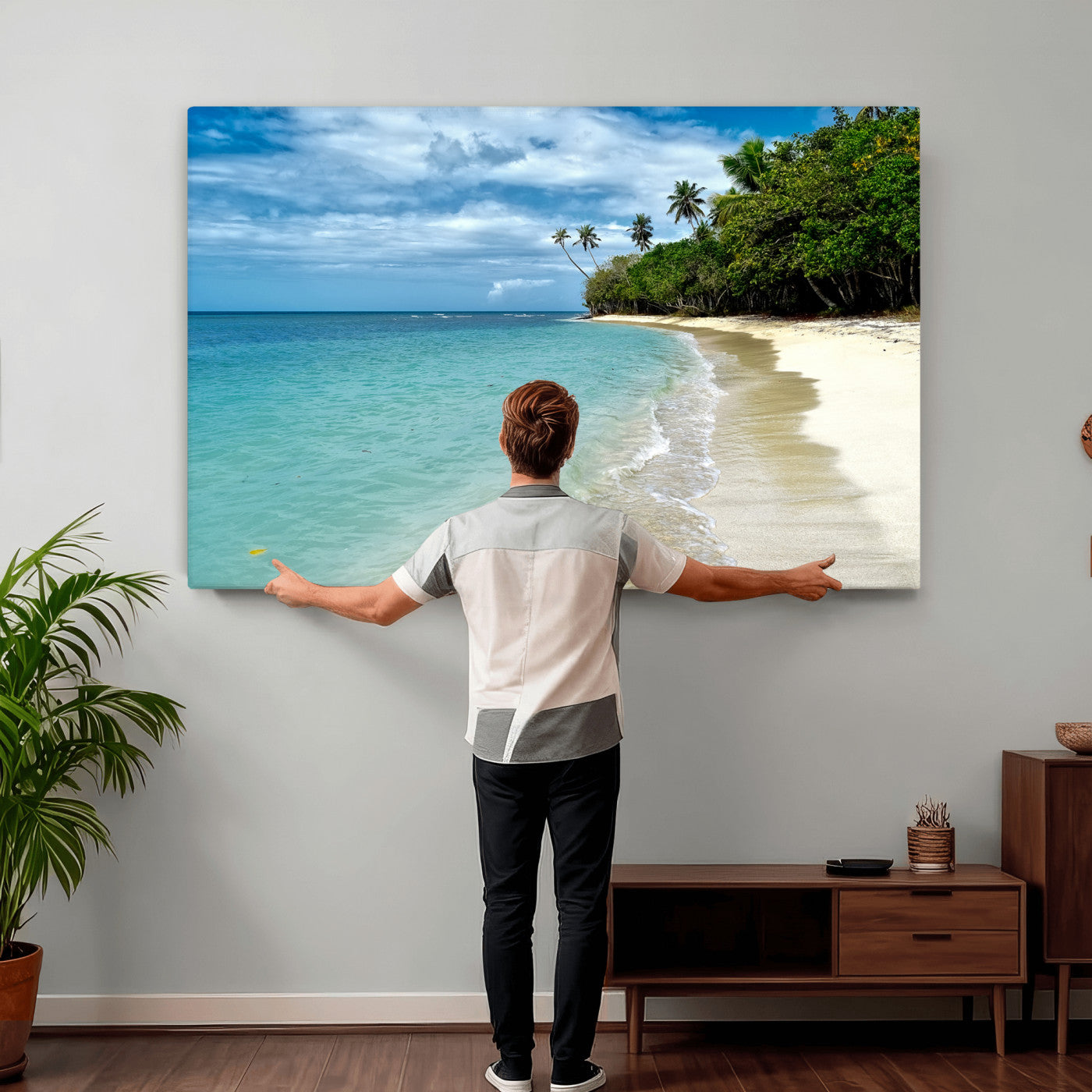 50626792-MGV-CV-36X24 - Puerto Rico Beach Paradise Wall Art – Tropical Coastal Print