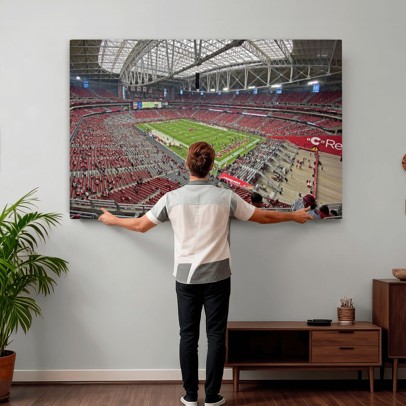 30579717-MGV-CV-36X24 - State Farm Stadium Canvas Wall Art, Arizona Cardinals Football Stadium Print, Glendale NFL Arena Panorama Artwork