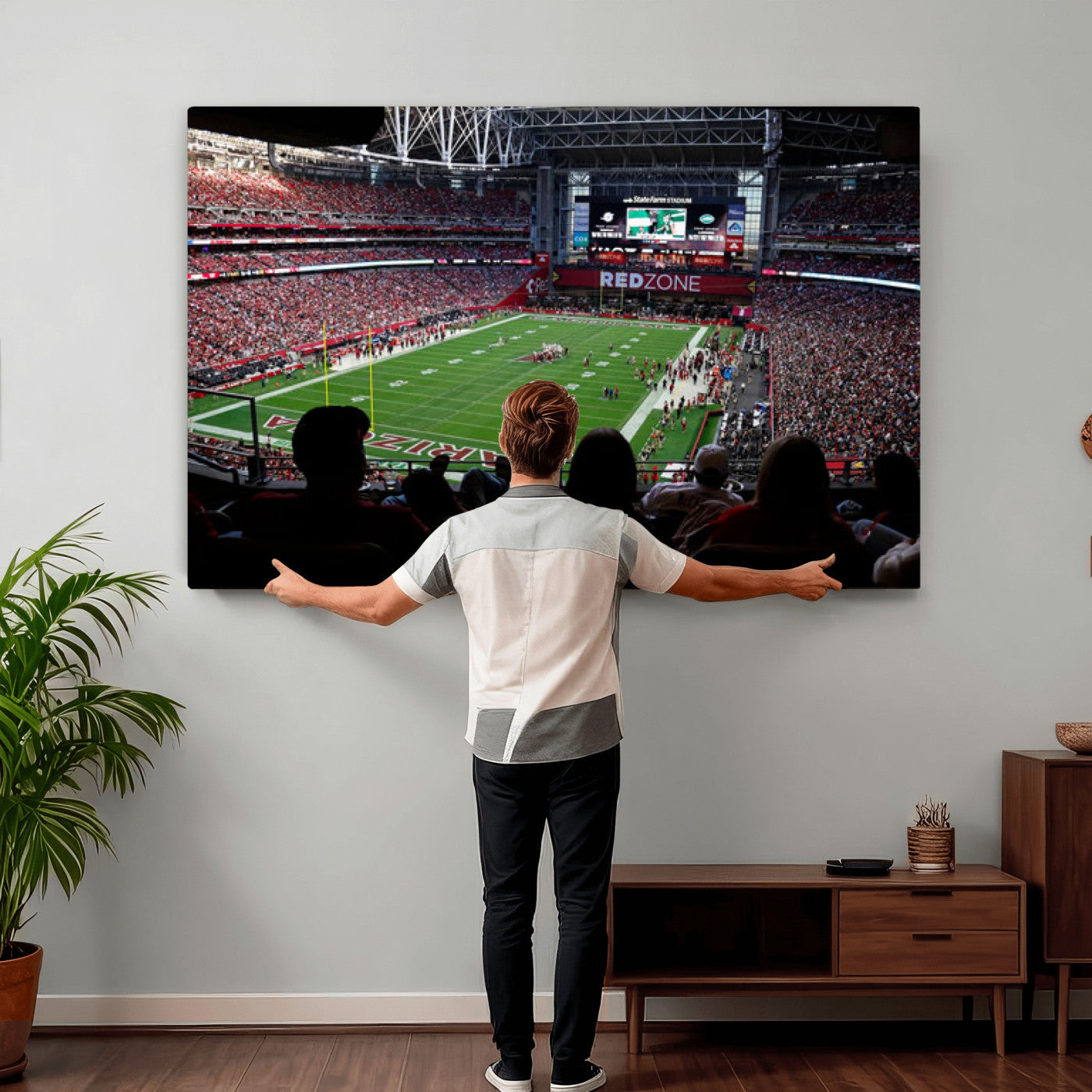 84196298-MGV-CV-36X24 - State Farm Stadium Canvas Wall Art, Arizona Cardinals Football Stadium Print, Glendale NFL Arena Photography Artwork