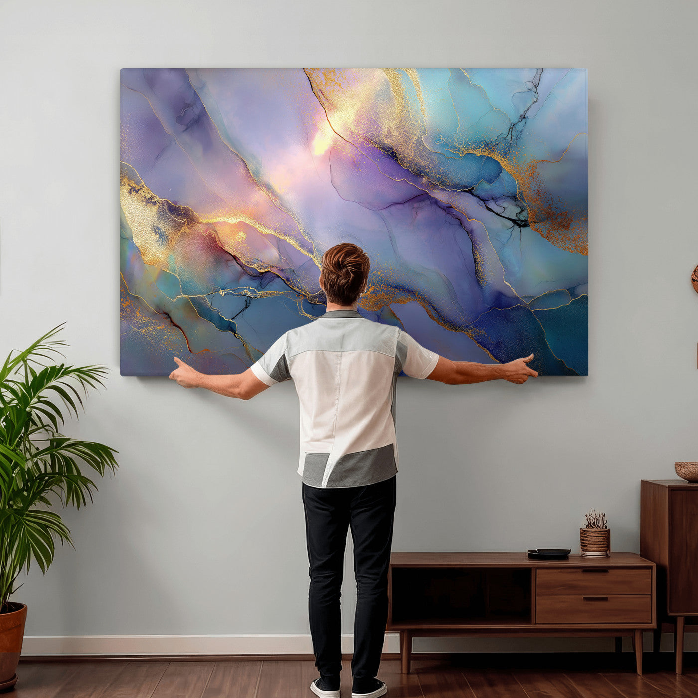 50939878-MGV-CV-36X24 - Colorful Abstract Canvas Wall Art Print, Vibrant Popup Color Art Print