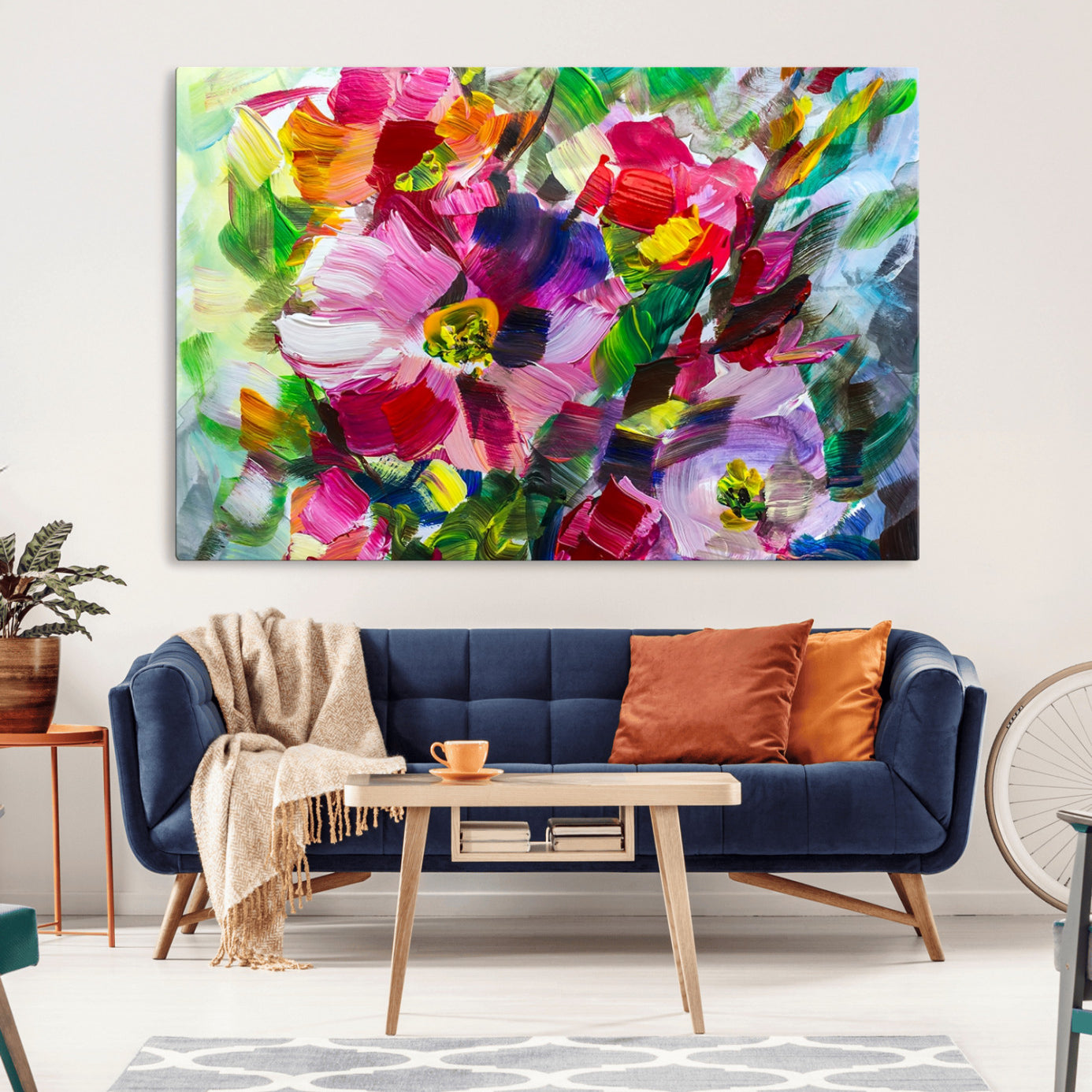 75768-MGV-CV-36X24-Oil Flower Abstract Canvas Print