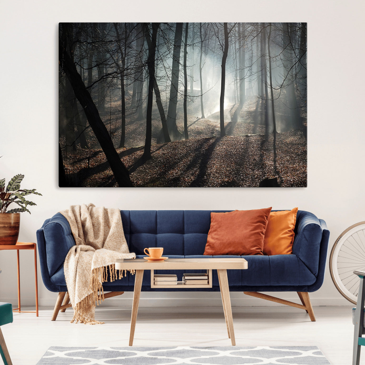 -Dark Family and Tree Wall Art Canvas Print
