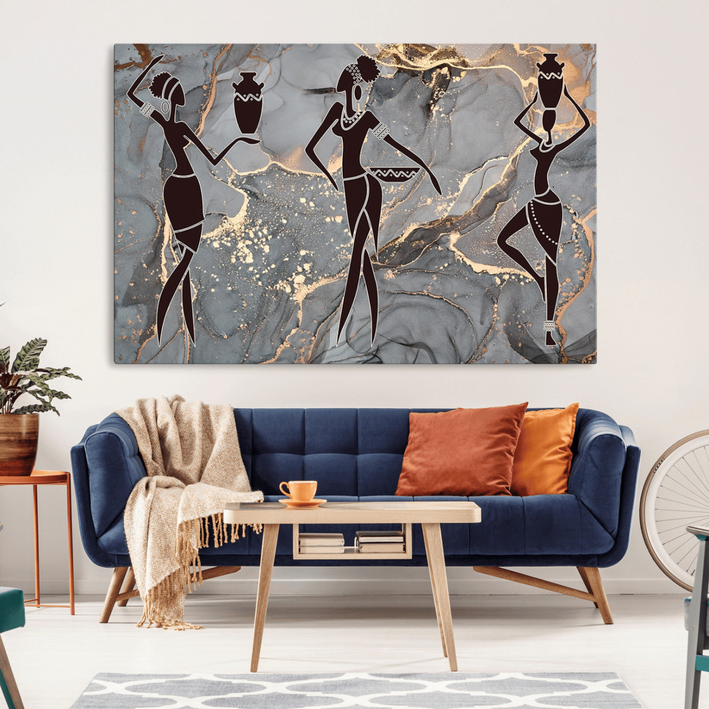 25097-MGV-CV-36X24-Abstract African Womens Art Canvas Print