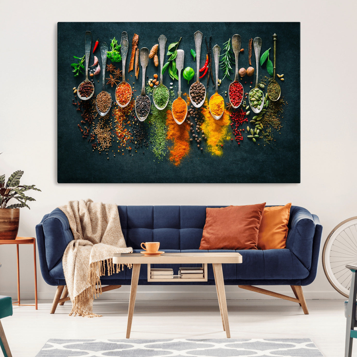 -Herbs and Spices Kitchen Wall Art Canvas Print