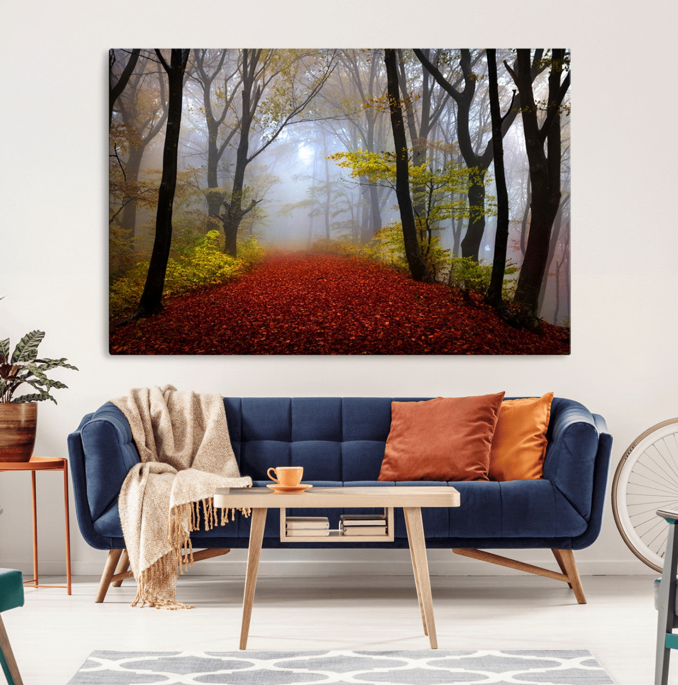 12426-MGV-CV-36X24-Foggy Forest Wall Art Landscape Canvas Print