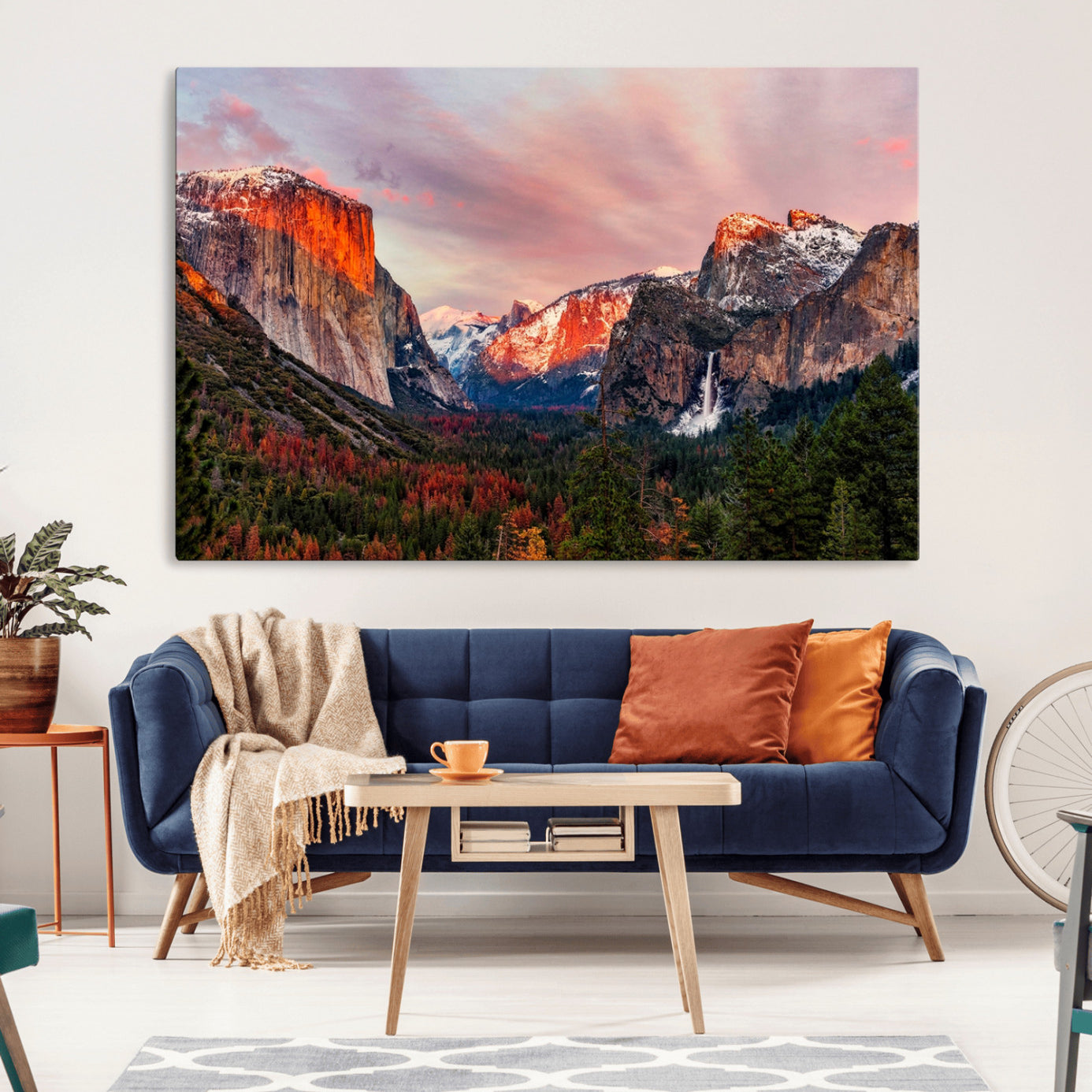 92086-MGV-CV-36X24-Yosemite Half Dome Wall Art Canvas Print El Capitan