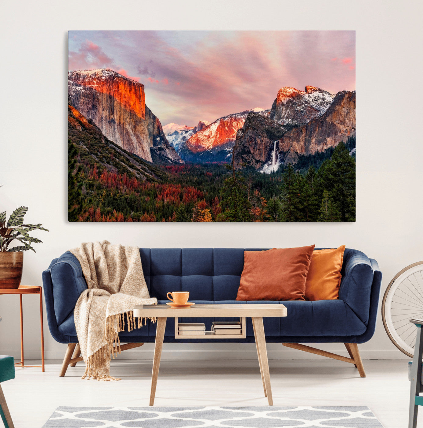 -Yosemite Half Dome Wall Art Canvas Print El Capitan
