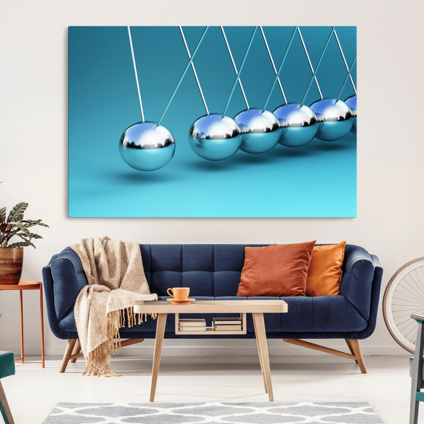 -Wall Art Newton's Cradle Canvas Print, Framed Newton Cradle Canvas Print