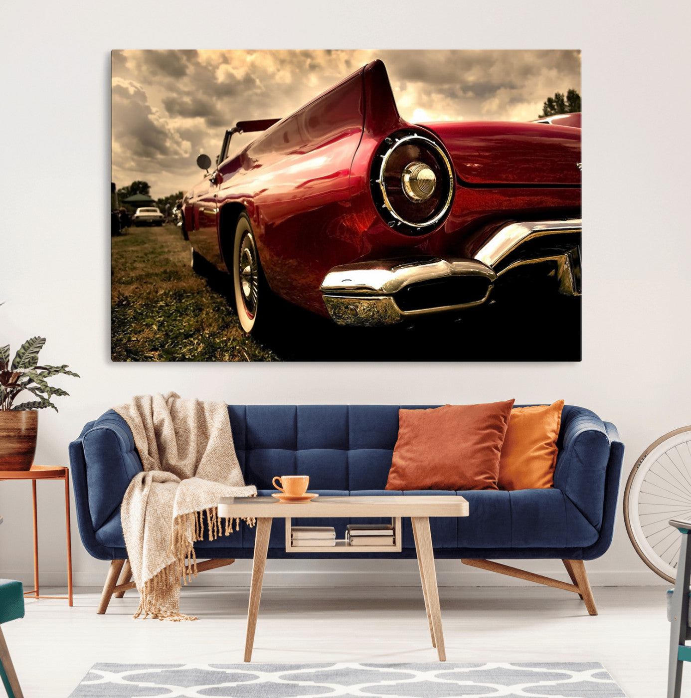 60259-MGV-CV-36X24-Red Classic Car Wall Art Canvas Print