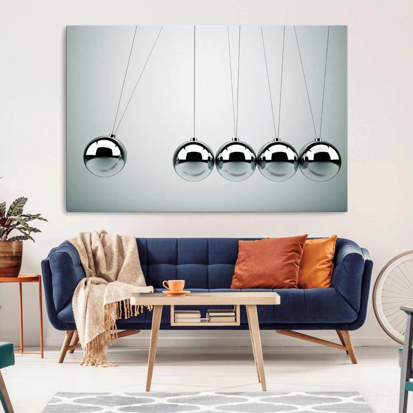 45465-MGV-CV-36X24-Newton's Cradle Wall Art Canvas Print, Framed Newton Cradle Wall Art