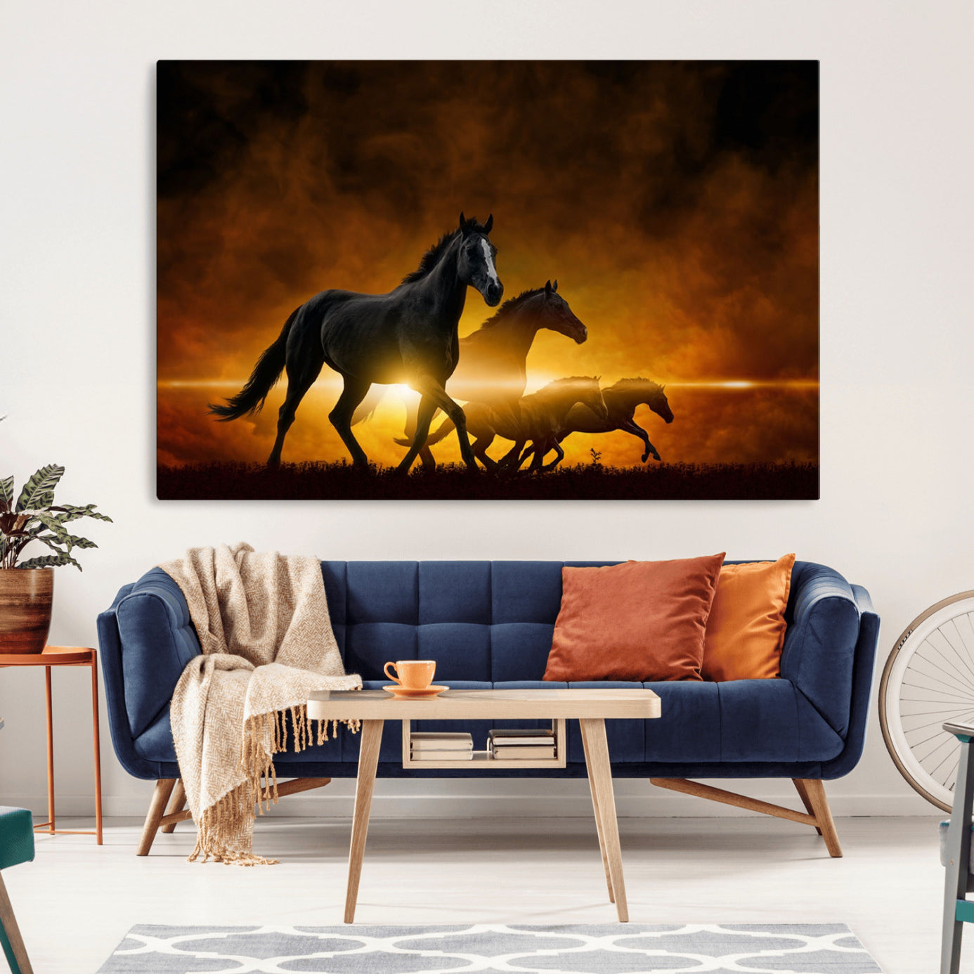 -Horse Wall Art Canvas Print, Multi Panel Animal Canvas Print