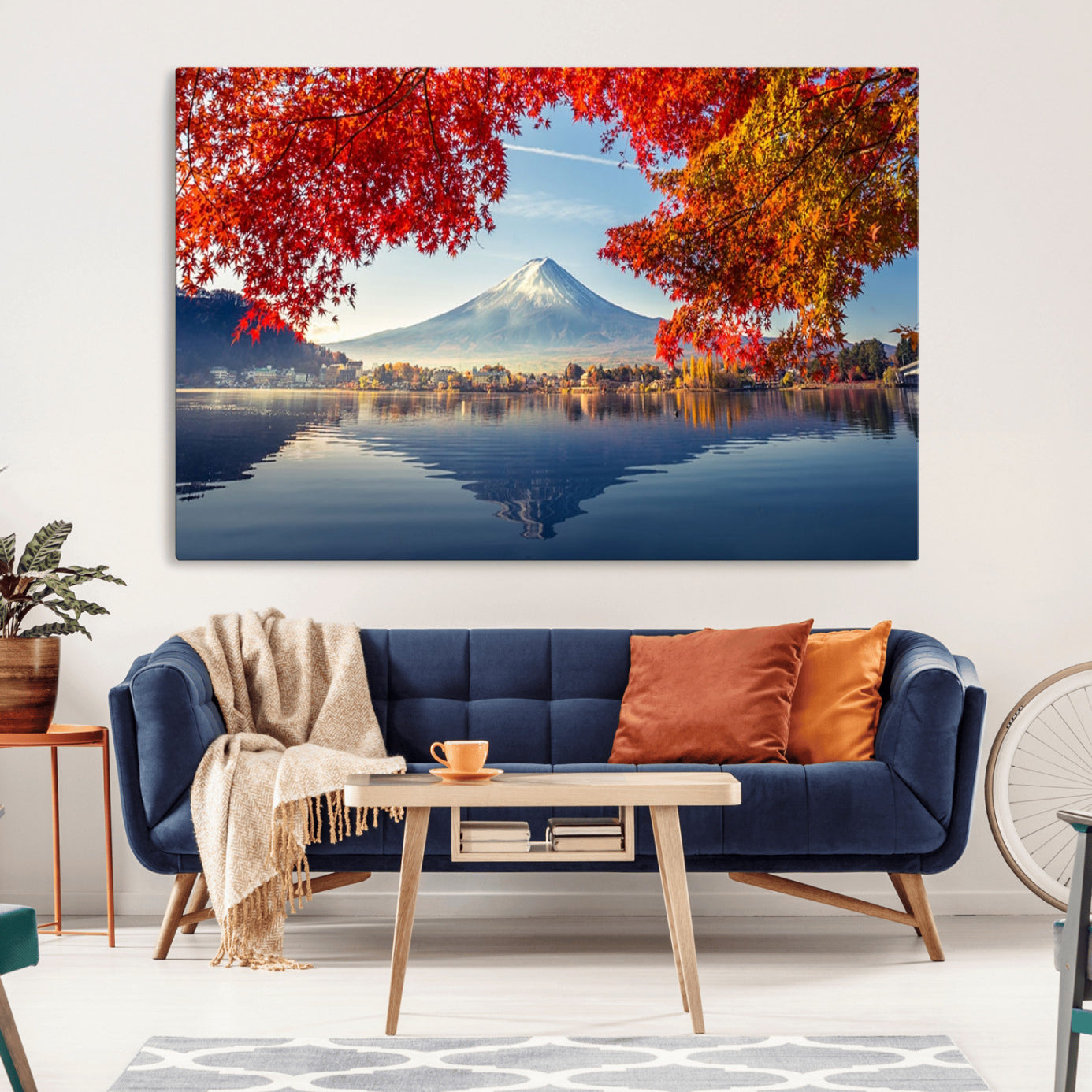 -Mount Fuji Canvas Wall Art Japan Autumn Mountain Canvas Print Wall Art