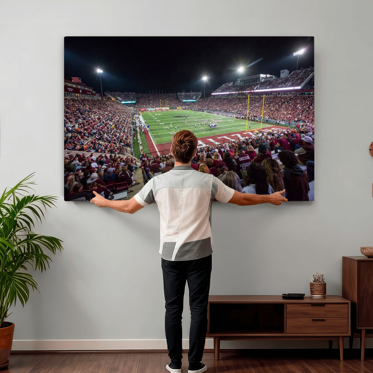 56191-MGV-CV-36X24 - Washington Grizzly Stadium American Football Wall Art Canvas Print, Sports Wall Art Print, Game Room Decor-1