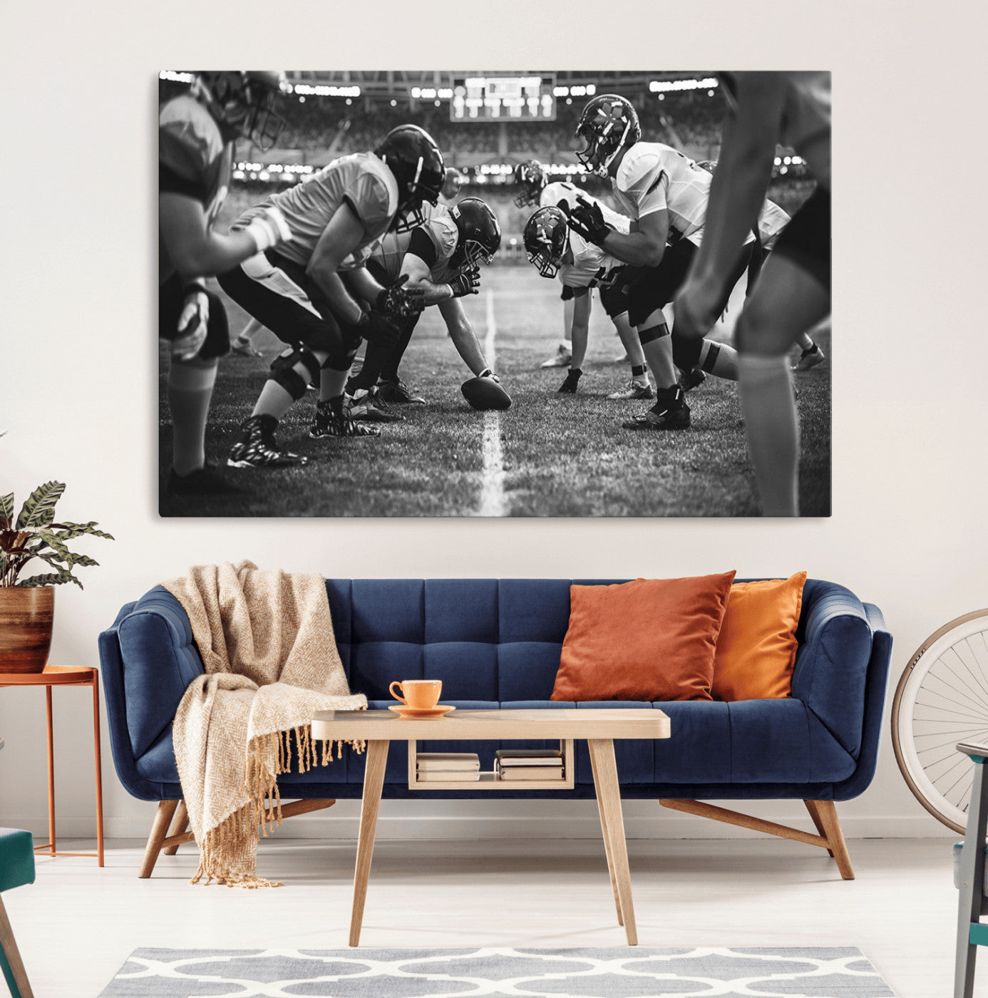13273-MGV-CV-36X24-American Football Wall Art Canvas Print Framed Stadium Sport Wall Art Iconic Game Day Decor for Home, Office